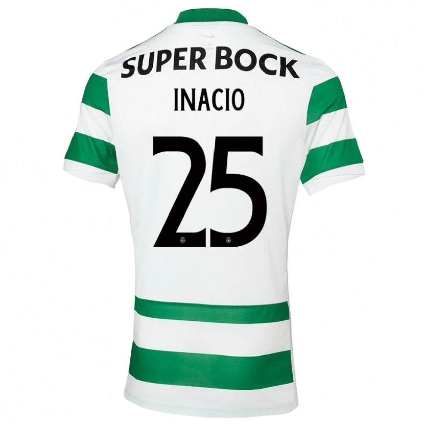 Danxen Criança Camisola Gonçalo Inácio #25 Verde Branco Principal 2025/26 Camisa Brasil