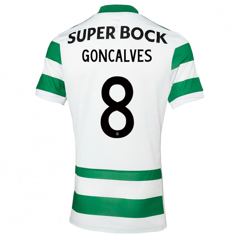 Danxen Criança Camisola Pedro Gonçalves #8 Verde Branco Principal 2025/26 Camisa Brasil