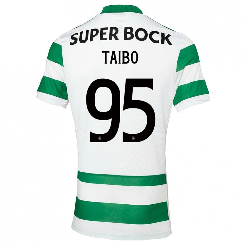 Danxen Criança Camisola Lucas Taibo #95 Verde Branco Principal 2025/26 Camisa Brasil