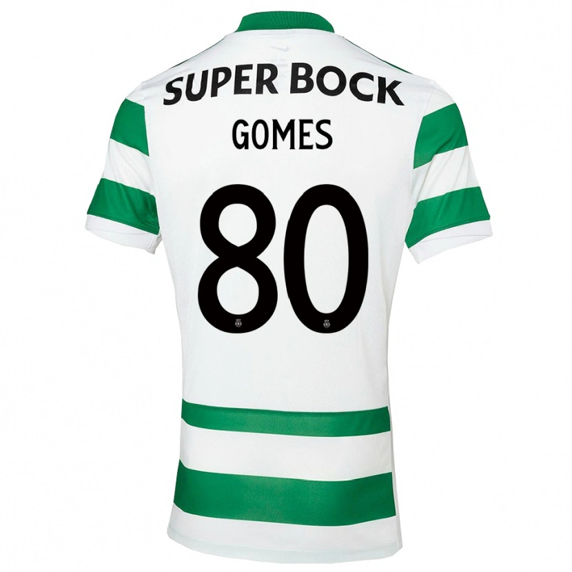 Danxen Criança Camisola Luís Gomes #80 Verde Branco Principal 2025/26 Camisa Brasil