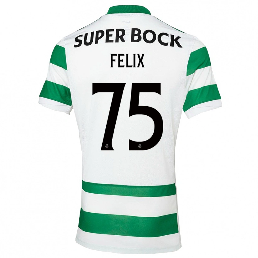 Danxen Criança Camisola Vando Félix #75 Verde Branco Principal 2025/26 Camisa Brasil