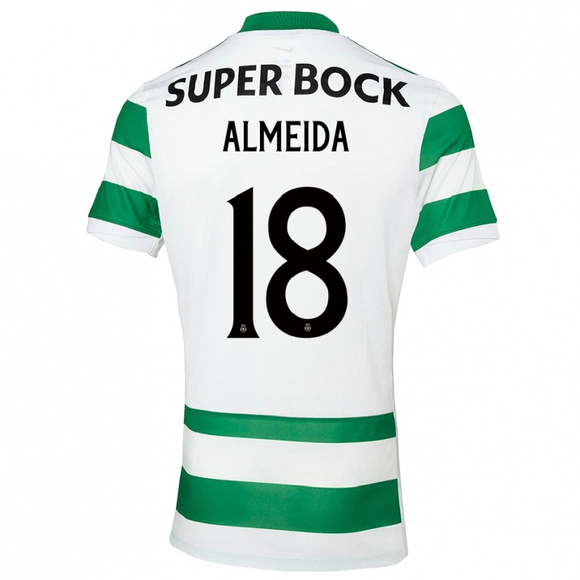 Danxen Criança Camisola Miguel Almeida #18 Verde Branco Principal 2025/26 Camisa Brasil