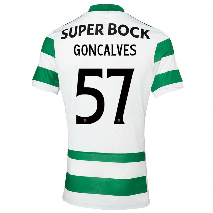 Danxen Criança Camisola Inês Gonçalves #57 Verde Branco Principal 2025/26 Camisa Brasil