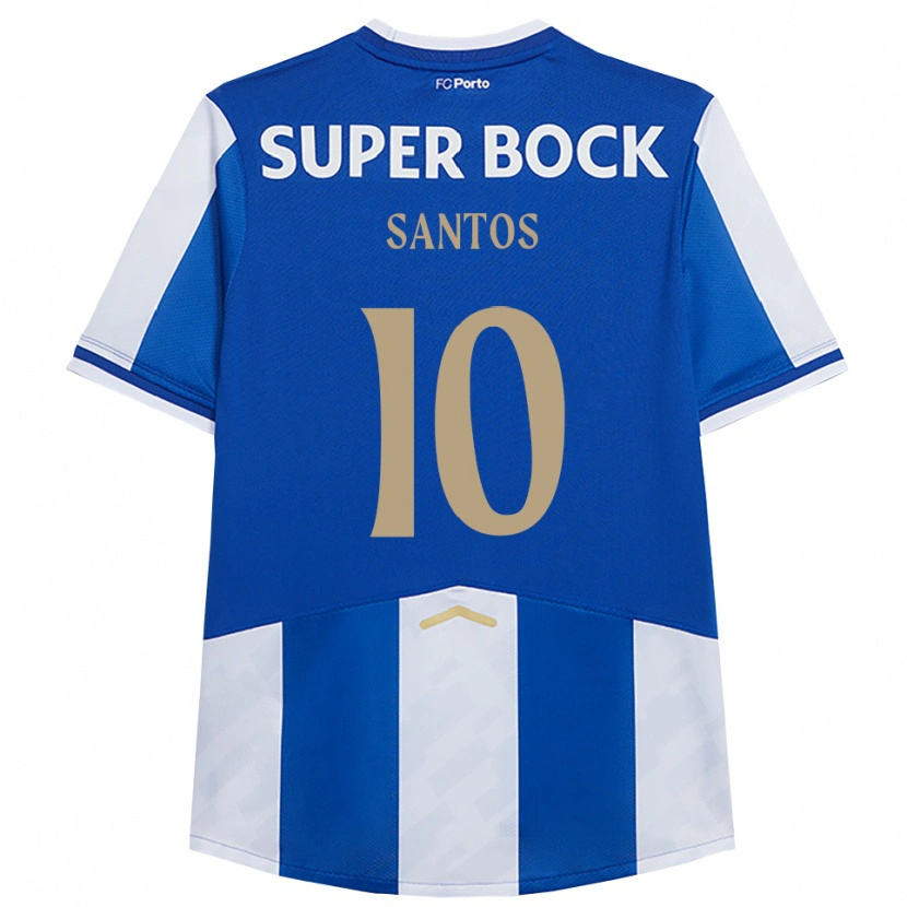 Danxen Criança Camisola Gonçalo Santos #10 Azul Branco Principal 2025/26 Camisa Brasil