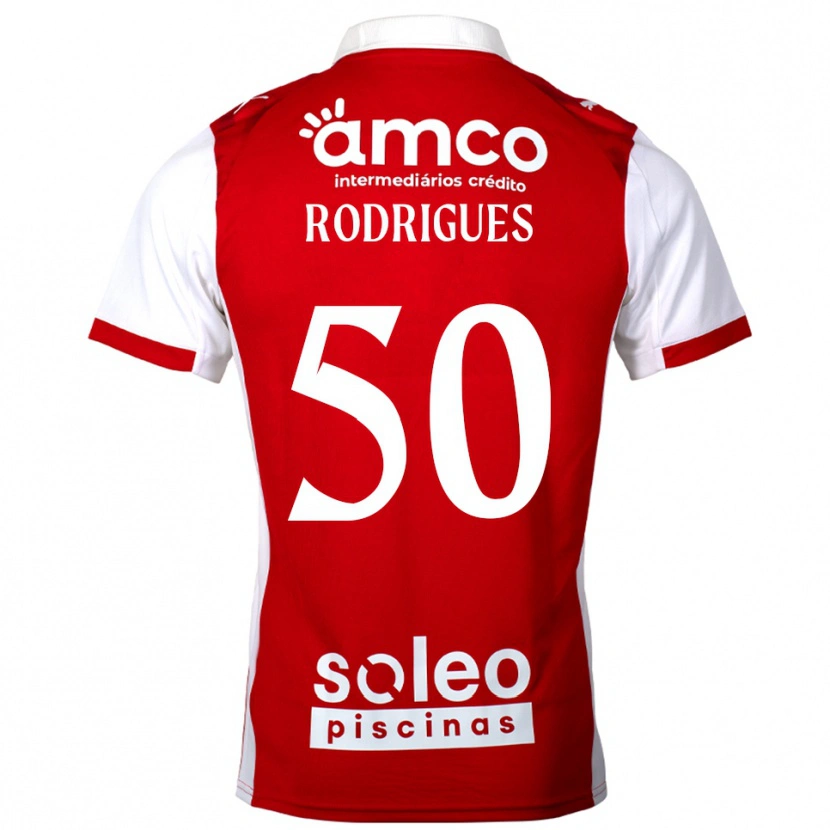 Danxen Criança Camisola Diego Rodrigues #50 Vermelho Branco Principal 2025/26 Camisa Brasil