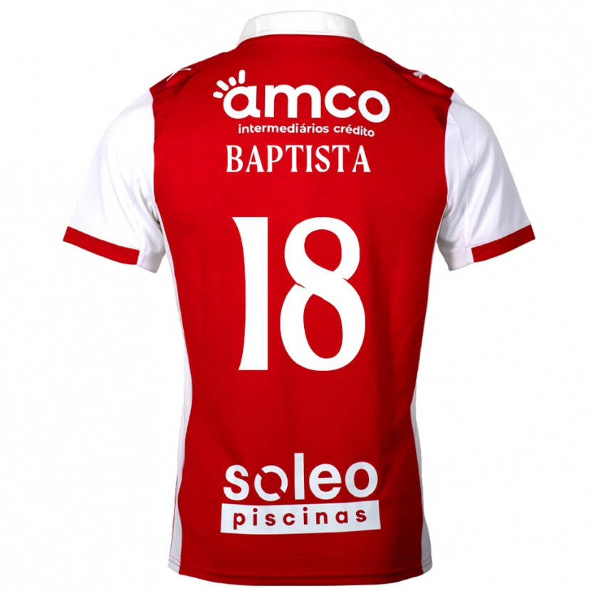 Danxen Criança Camisola Tiago Baptista #18 Vermelho Branco Principal 2025/26 Camisa Brasil