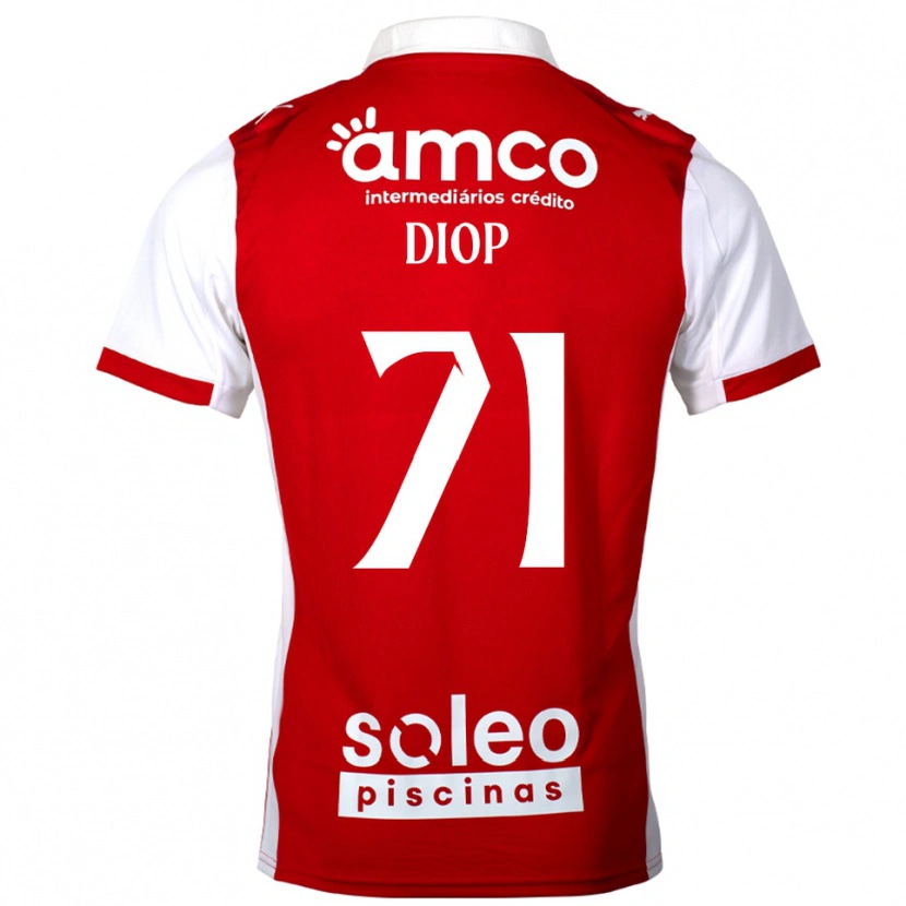Danxen Criança Camisola Mamadou Diop #71 Vermelho Branco Principal 2025/26 Camisa Brasil