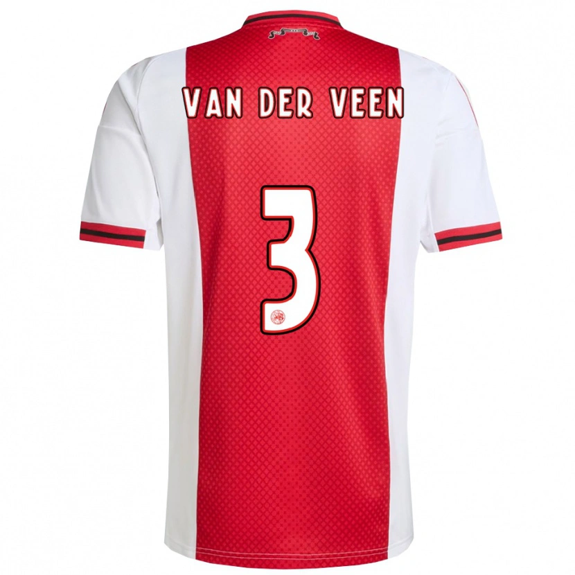 Danxen Criança Camisola Roos Van Der Veen #3 Vermelho Branco Principal 2025/26 Camisa Brasil