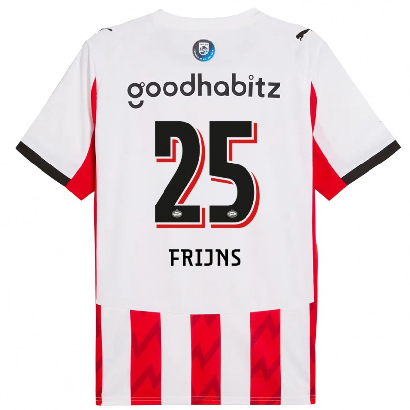 Danxen Criança Camisola Emma Frijns #25 Vermelho Branco Principal 2025/26 Camisa Brasil