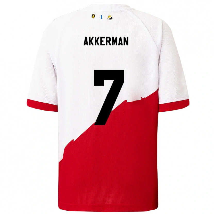 Danxen Criança Camisola Mees Akkerman #7 Branco Vermelho Principal 2025/26 Camisa Brasil