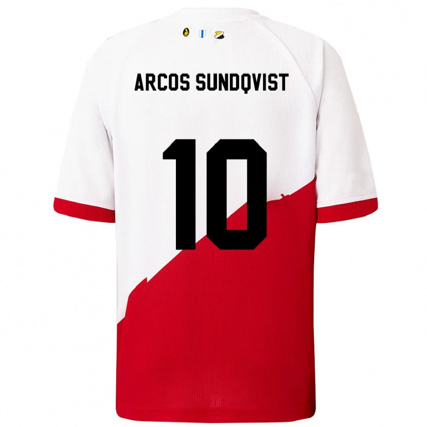 Danxen Criança Camisola Gustav Arcos Sundqvist #10 Branco Vermelho Principal 2025/26 Camisa Brasil