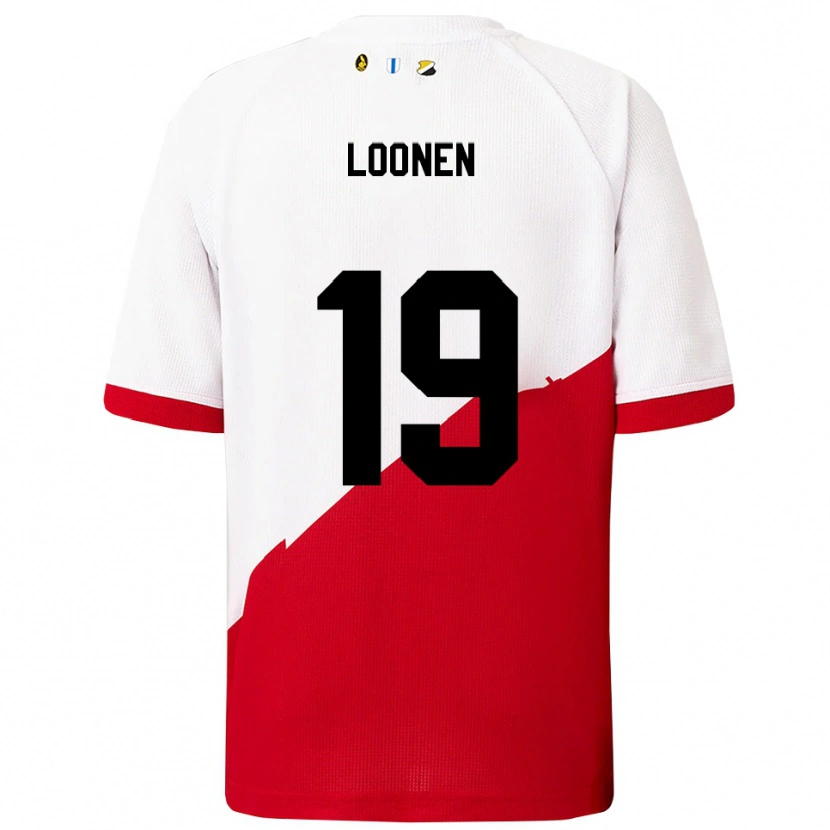 Danxen Criança Camisola Lobke Loonen #19 Branco Vermelho Principal 2025/26 Camisa Brasil