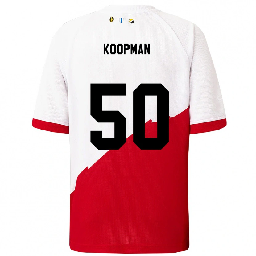 Danxen Criança Camisola Kyra Koopman #50 Branco Vermelho Principal 2025/26 Camisa Brasil
