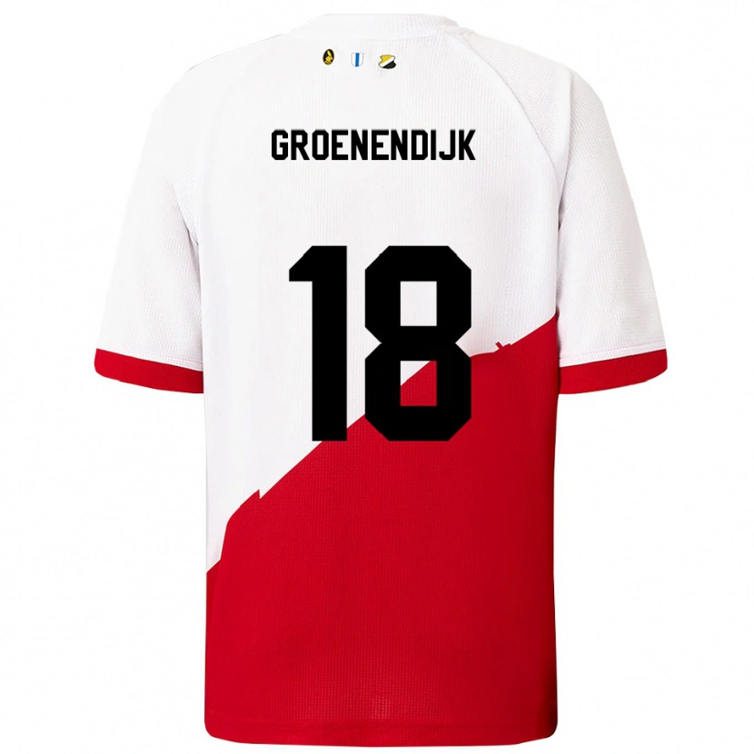 Danxen Criança Camisola Tami Groenendijk #18 Branco Vermelho Principal 2025/26 Camisa Brasil