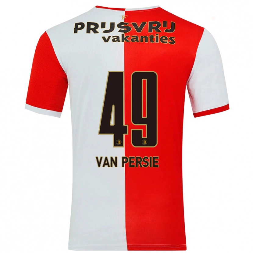 Danxen Criança Camisola Shaqueel Van Persie #49 Vermelho Branco Principal 2025/26 Camisa Brasil