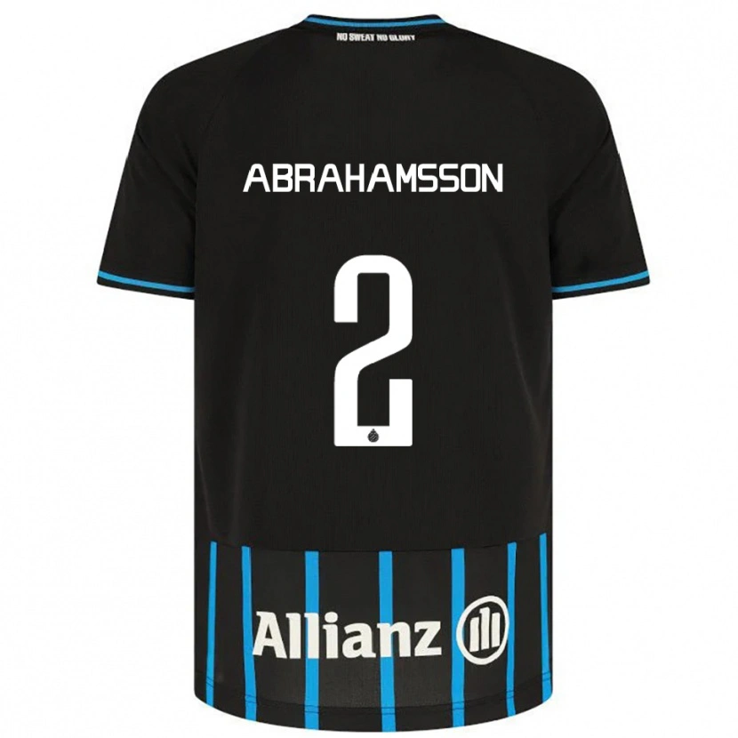 Danxen Criança Camisola Sejde Abrahamsson #2 Preto Azul Principal 2025/26 Camisa Brasil