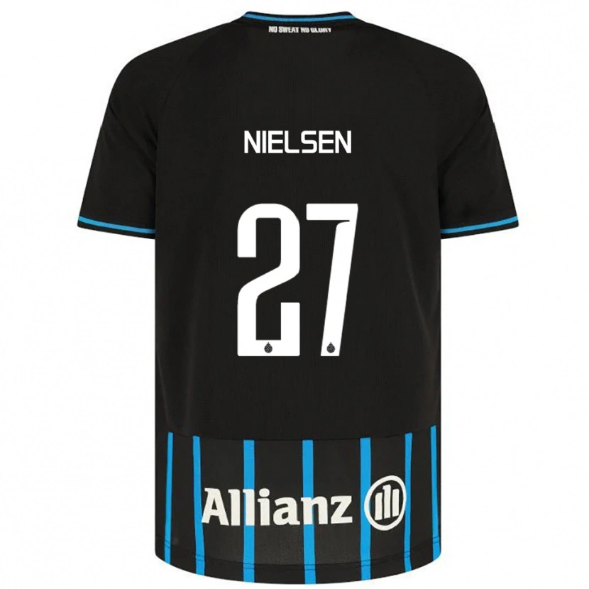 Danxen Criança Camisola Casper Nielsen #27 Preto Azul Principal 2025/26 Camisa Brasil