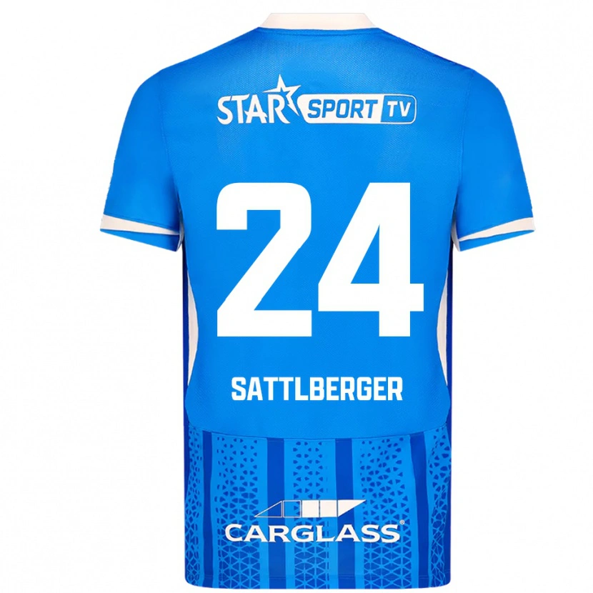 Danxen Criança Camisola Nikolas Sattlberger #24 Azul Branco Principal 2025/26 Camisa Brasil