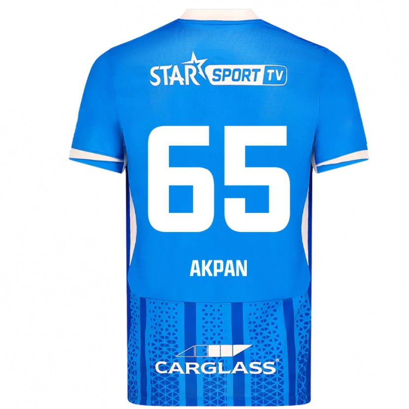 Danxen Criança Camisola Christian Akpan #65 Azul Branco Principal 2025/26 Camisa Brasil