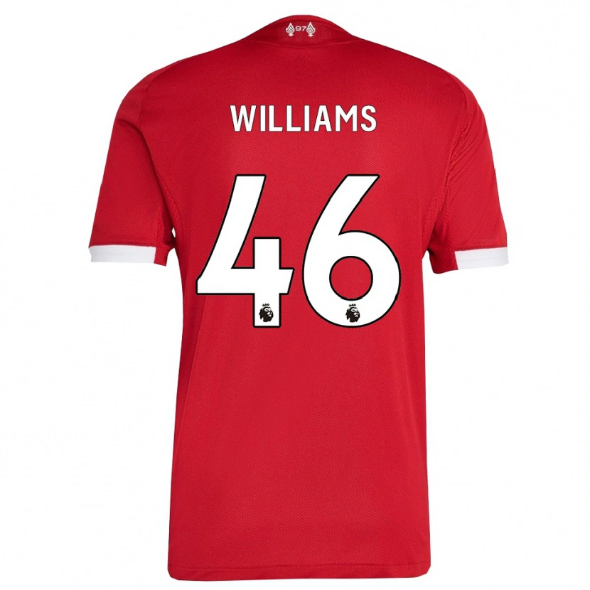 Danxen Criança Camisola Rhys Williams #46 Vermelho Branco Principal 2025/26 Camisa Brasil