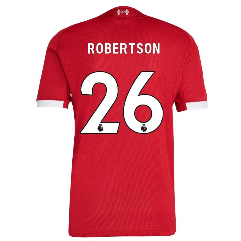 Danxen Criança Camisola Andrew Robertson #26 Vermelho Branco Principal 2025/26 Camisa Brasil