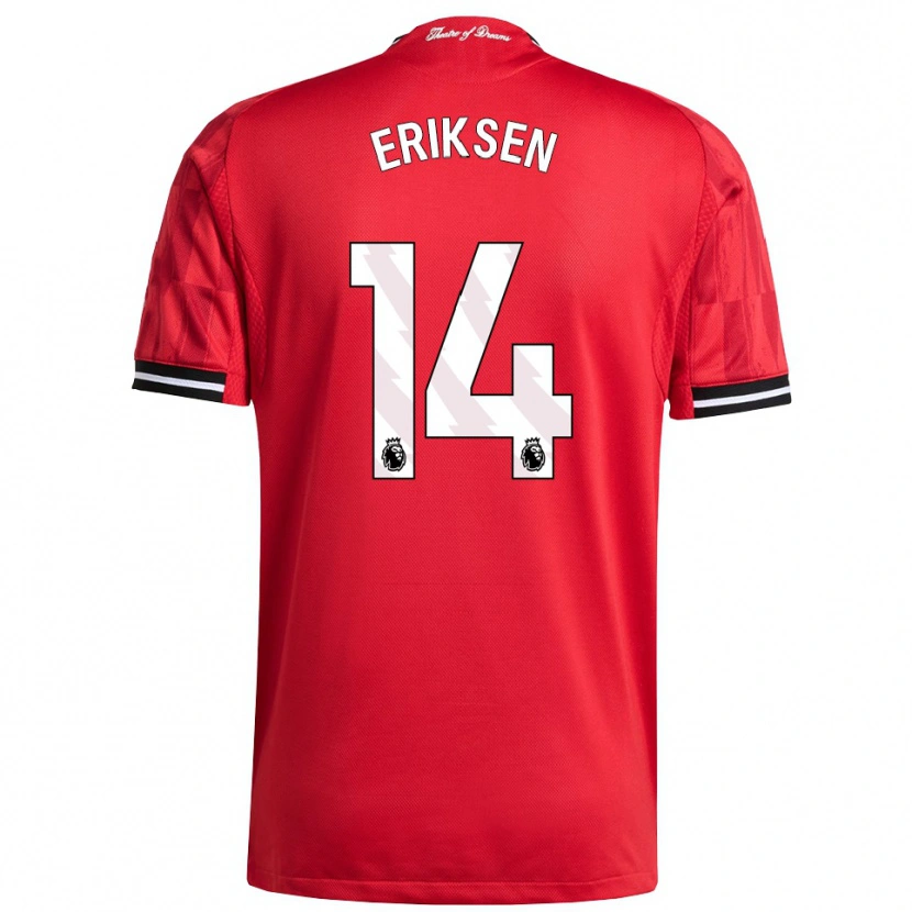 Danxen Criança Camisola Christian Eriksen #14 Vermelho Preto Branco Principal 2025/26 Camisa Brasil