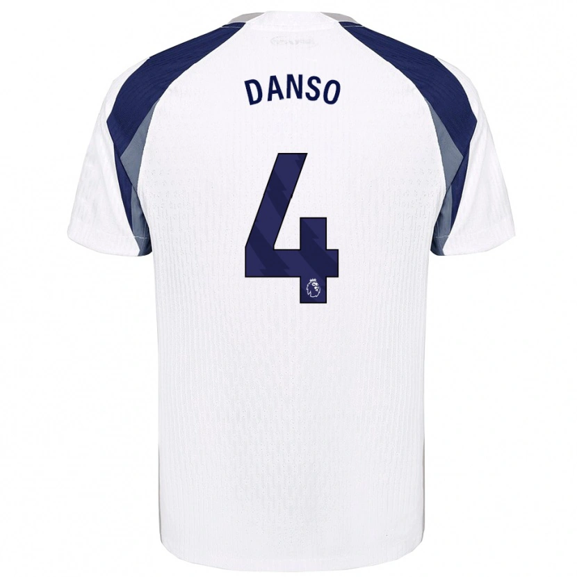 Danxen Criança Camisola Kevin Danso #4 Branco Marinho Principal 2025/26 Camisa Brasil