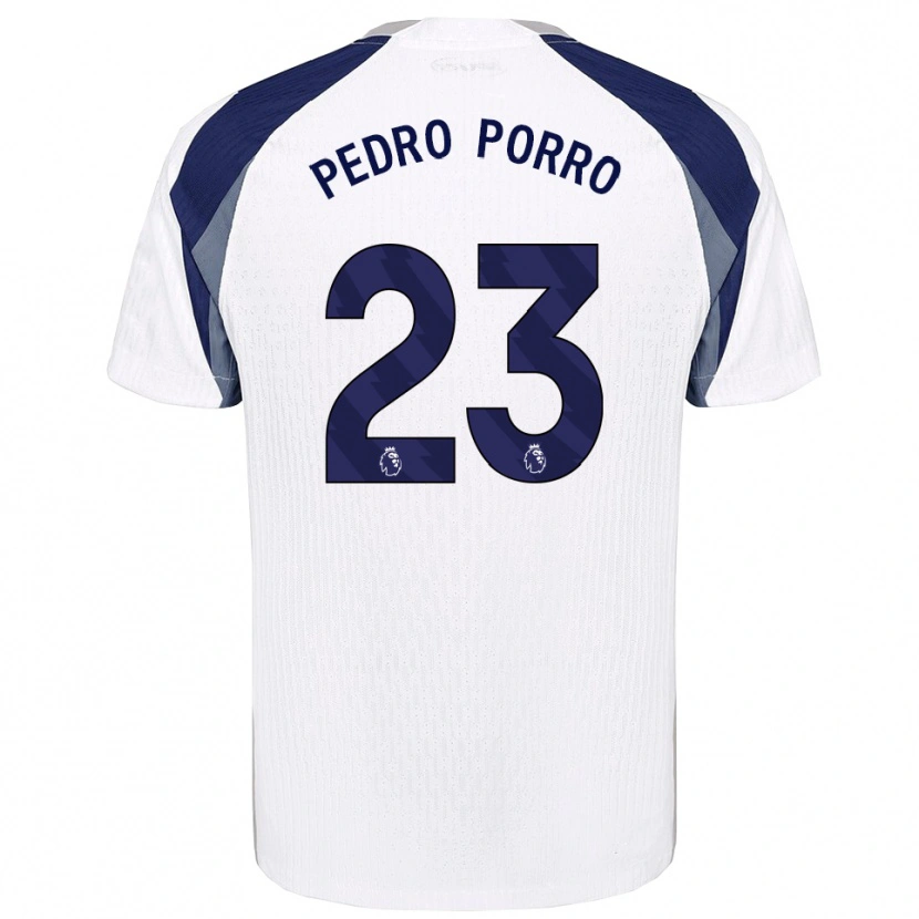 Danxen Criança Camisola Pedro Porro #23 Branco Marinho Principal 2025/26 Camisa Brasil