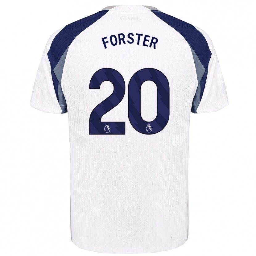 Danxen Criança Camisola Fraser Forster #20 Branco Marinho Principal 2025/26 Camisa Brasil