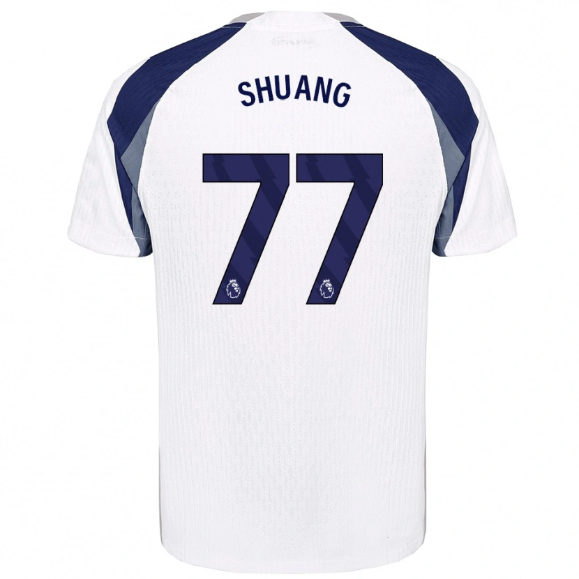 Danxen Criança Camisola Wang Shuang #77 Branco Marinho Principal 2025/26 Camisa Brasil