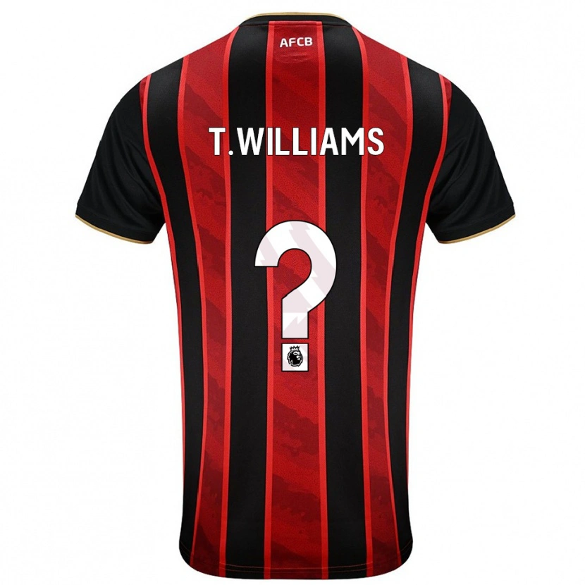 Danxen Criança Camisola Toure Williams #0 Vermelho Preto Principal 2025/26 Camisa Brasil