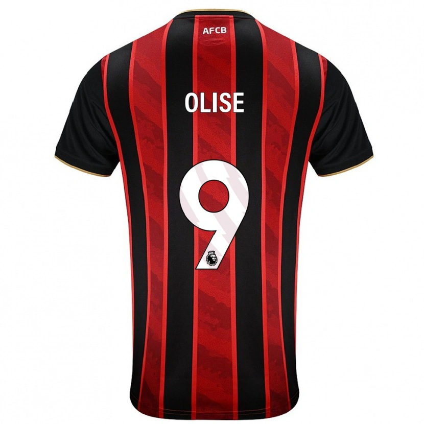 Danxen Criança Camisola Josh Hamilton-Olise #9 Vermelho Preto Principal 2025/26 Camisa Brasil