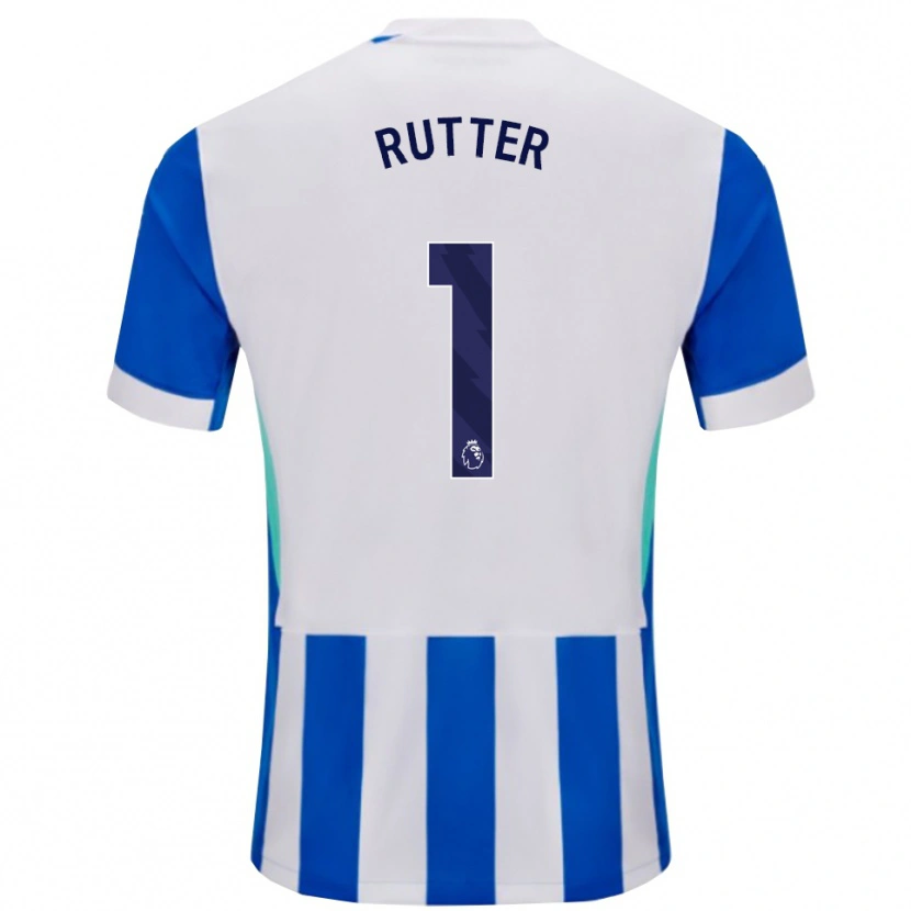 Danxen Criança Camisola William Rutter #1 Azul Branco Principal 2025/26 Camisa Brasil