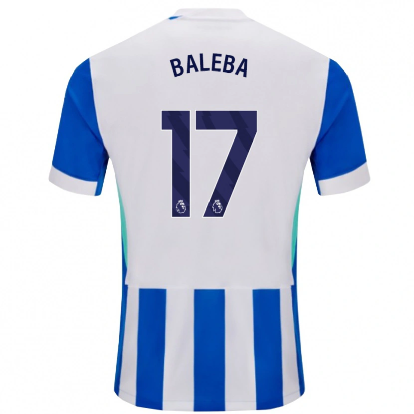 Danxen Criança Camisola Carlos Baleba #17 Azul Branco Principal 2025/26 Camisa Brasil