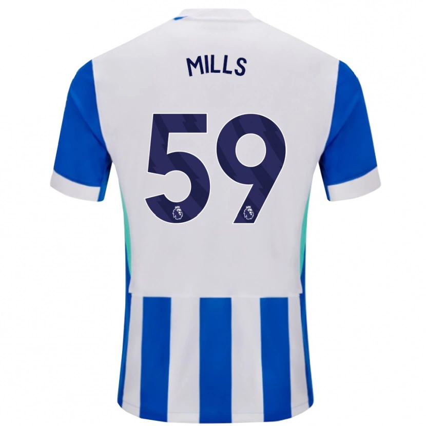 Danxen Criança Camisola Harry Mills #59 Azul Branco Principal 2025/26 Camisa Brasil