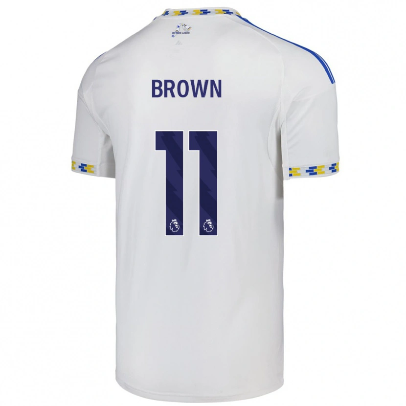 Danxen Criança Camisola Abbie Brown #11 Branco Azul Principal 2025/26 Camisa Brasil