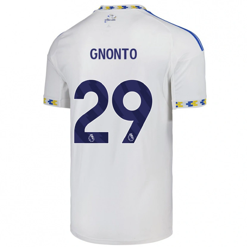 Danxen Criança Camisola Wilfried Gnonto #29 Branco Azul Principal 2025/26 Camisa Brasil