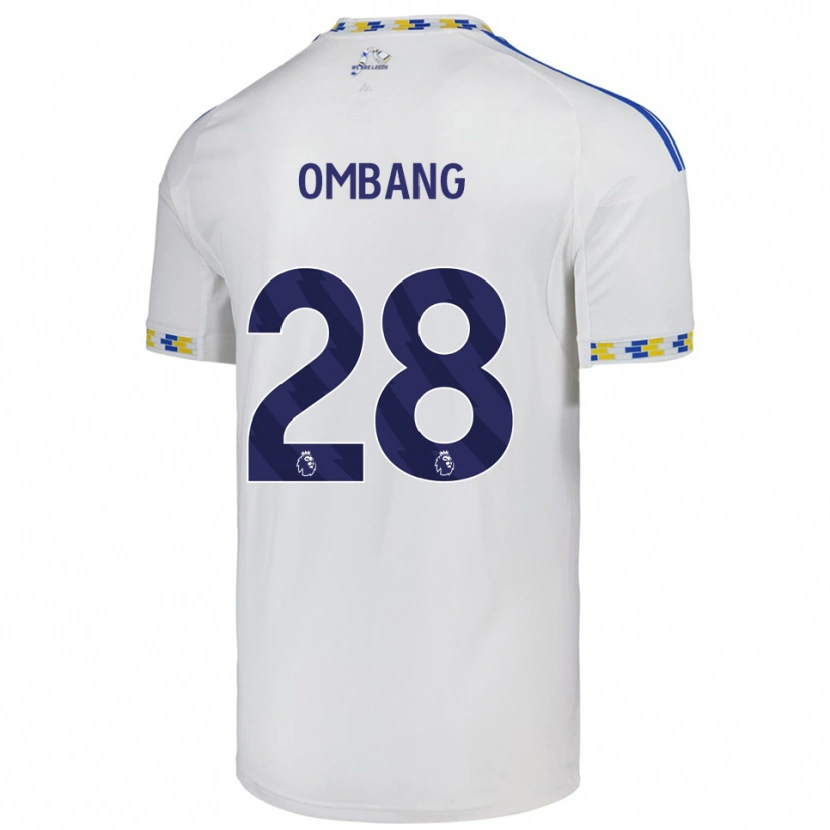 Danxen Criança Camisola Darryl Ombang #28 Branco Azul Principal 2025/26 Camisa Brasil