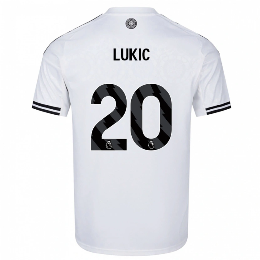 Danxen Criança Camisola Saša Lukić #20 Branco Preto Principal 2025/26 Camisa Brasil