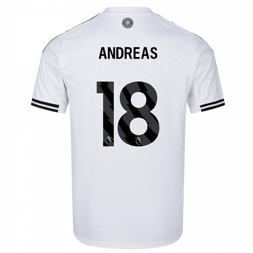 Danxen Criança Camisola Andreas Pereira #18 Branco Preto Principal 2025/26 Camisa Brasil