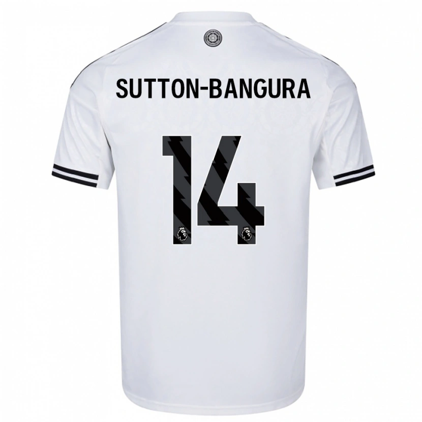 Danxen Criança Camisola William Sutton-Bangura #14 Branco Preto Principal 2025/26 Camisa Brasil