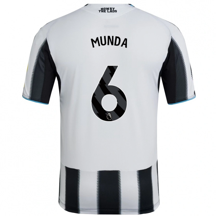 Danxen Criança Camisola Anthony Munda #6 Preto Branco Principal 2025/26 Camisa Brasil