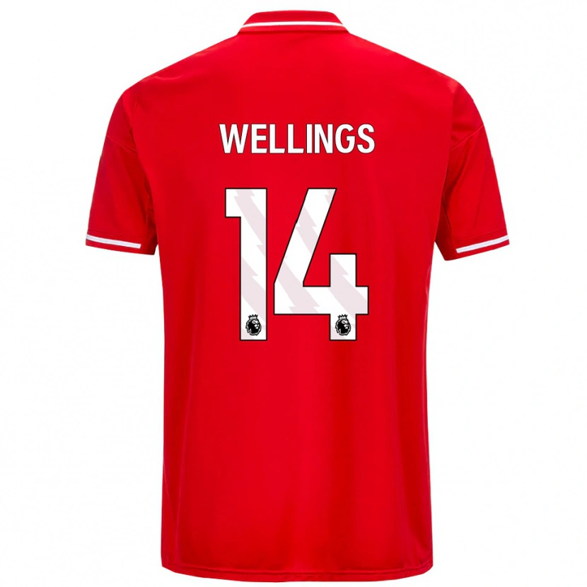 Danxen Criança Camisola Charlie Wellings #14 Vermelho Branco Principal 2025/26 Camisa Brasil