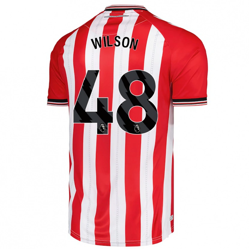 Danxen Criança Camisola Callum Wilson #48 Vermelho Branco Principal 2025/26 Camisa Brasil