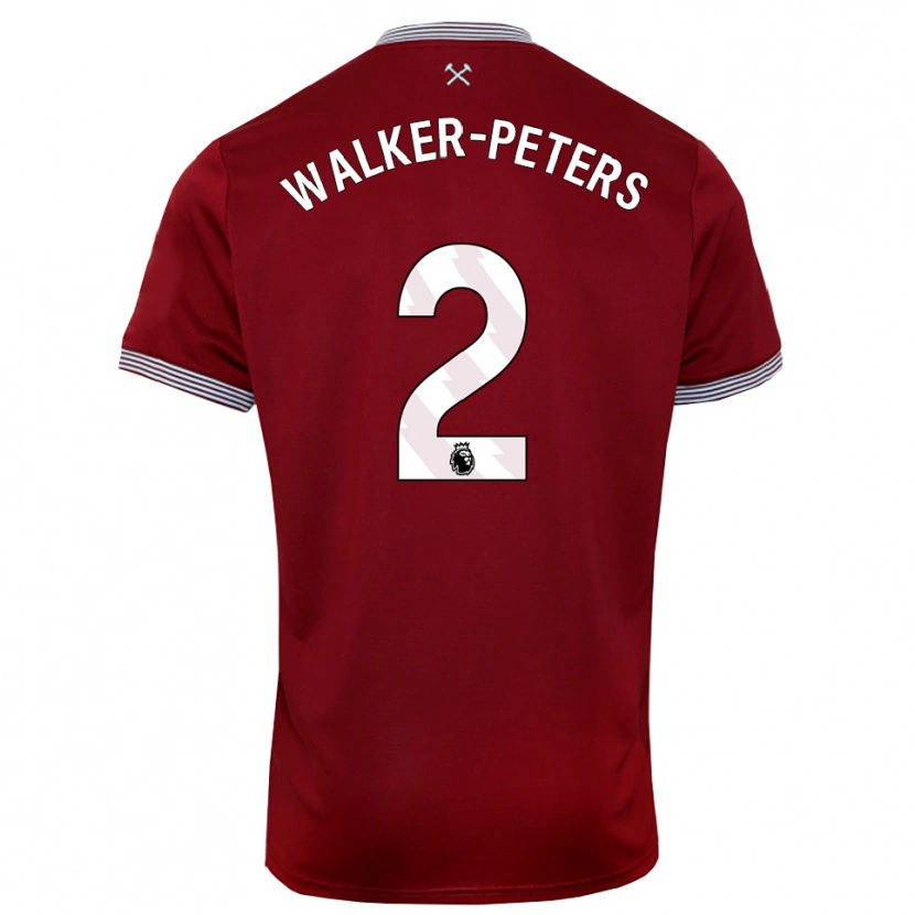 Danxen Criança Camisola Kyle Walker-Peters #2 Borgonha Branco Principal 2025/26 Camisa Brasil