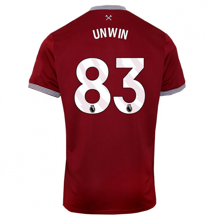 Danxen Criança Camisola Jonathan Unwin #83 Borgonha Branco Principal 2025/26 Camisa Brasil