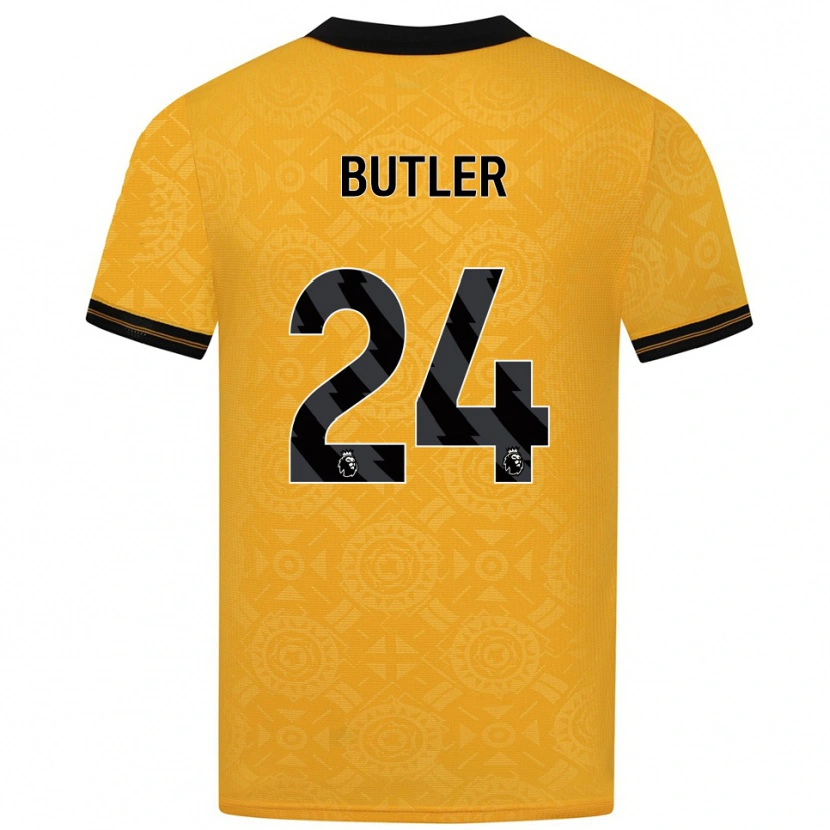 Danxen Criança Camisola Elli Butler #24 Amarelo Preto Principal 2025/26 Camisa Brasil
