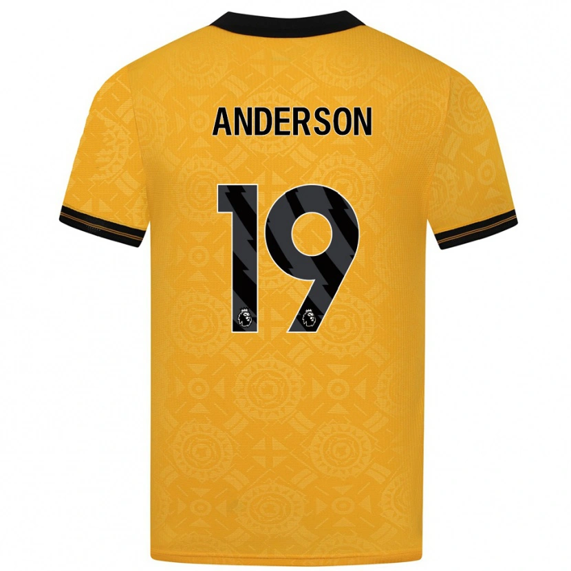 Danxen Criança Camisola Becky Anderson #19 Amarelo Preto Principal 2025/26 Camisa Brasil
