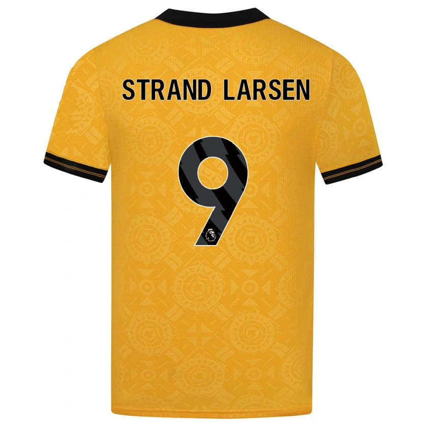 Danxen Criança Camisola Jørgen Strand Larsen #9 Amarelo Preto Principal 2025/26 Camisa Brasil