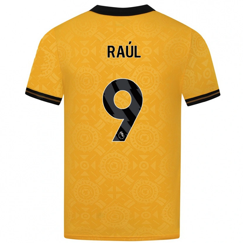 Danxen Criança Camisola Raul Jimenez #9 Amarelo Preto Principal 2025/26 Camisa Brasil